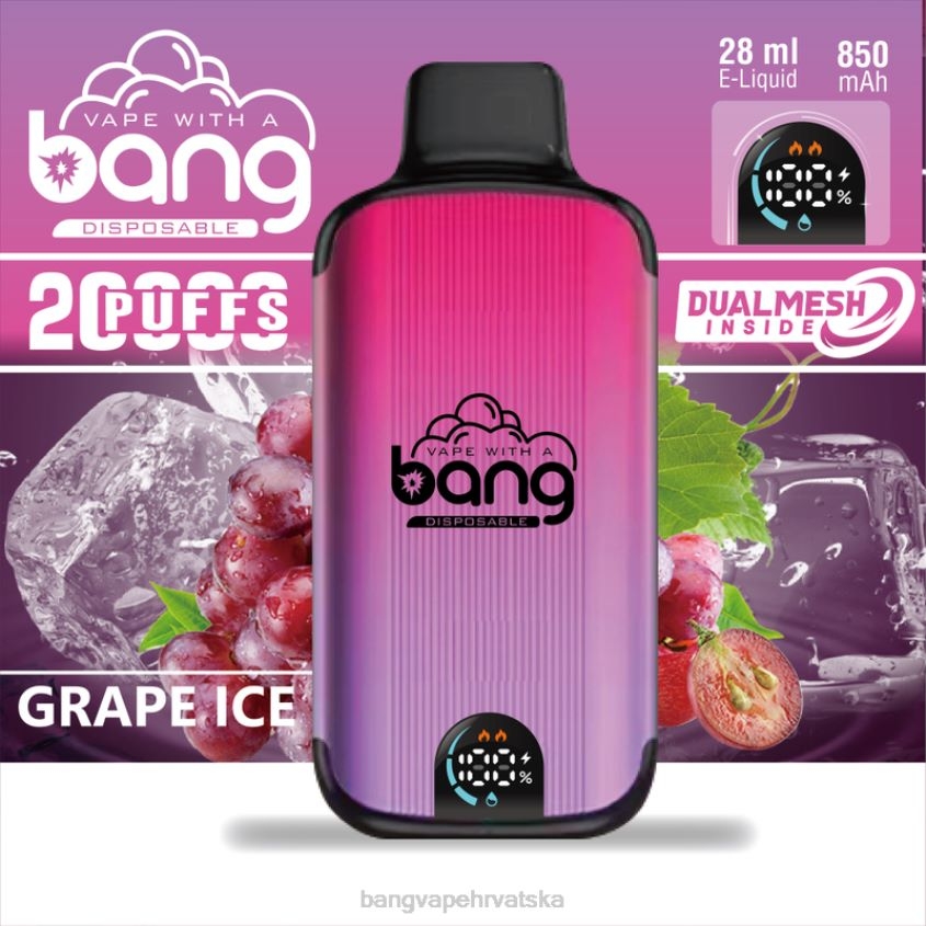 Bang Vape Digital Smart Screen 20000 udaha za jednokratnu upotrebu Vape Gang Zagreb H2NTV3