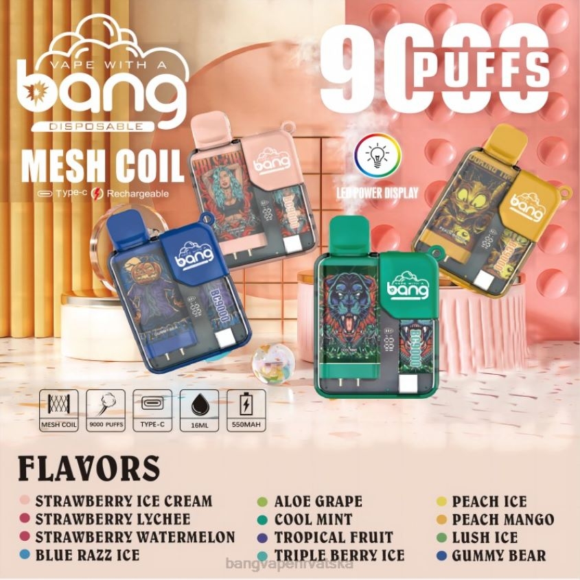 Bang Vape Box BC9000 napunjeno 16 ml za jednokratnu upotrebu Vape Gang Vape H2NTV6
