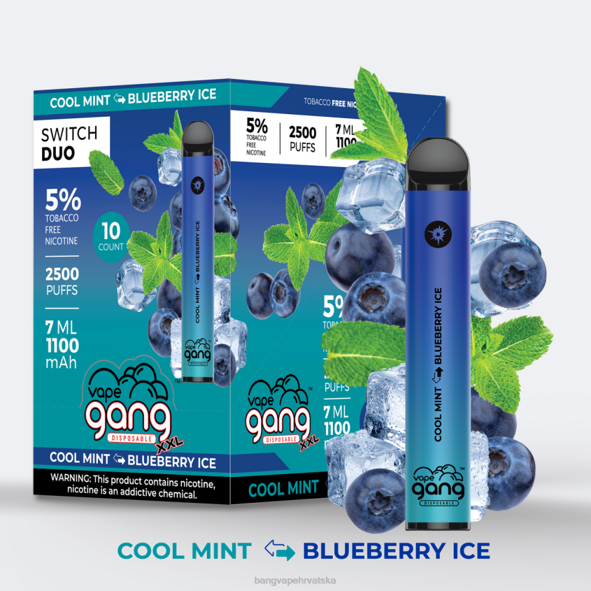 Vape Gang Switch Duo 2 okusa (kutija od 10) cool led od mente - borovnice Vape Gang Zagreb H2NTV43