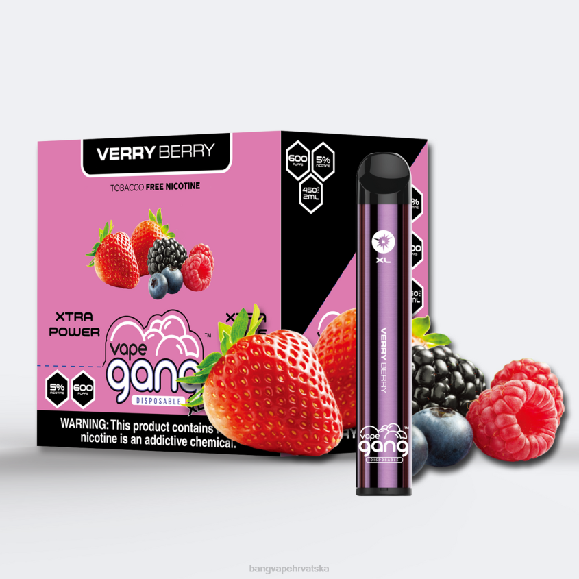 Vape Gang XL jednokratni vape 600 dimova (kutija od 10) vrlo bobica Vape Gang Flavors H2NTV69